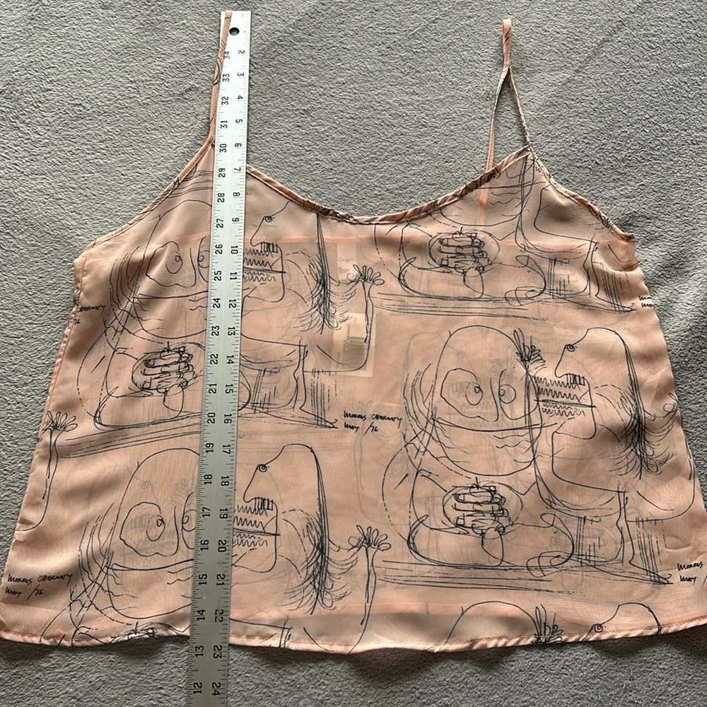 American Apparel | Womens Chiffon Morris Charney 1976 Sketch Cami Tank - Size M - Picture 8 of 9
